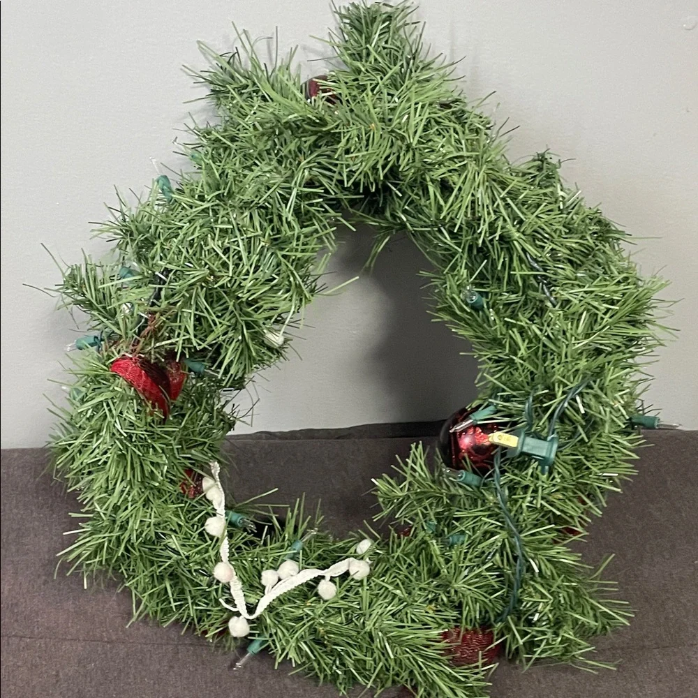 Festive Black and Red Holiday Wreath